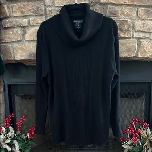 NWT Investments Classic Black Cowl Neck Sweater. Size 1X